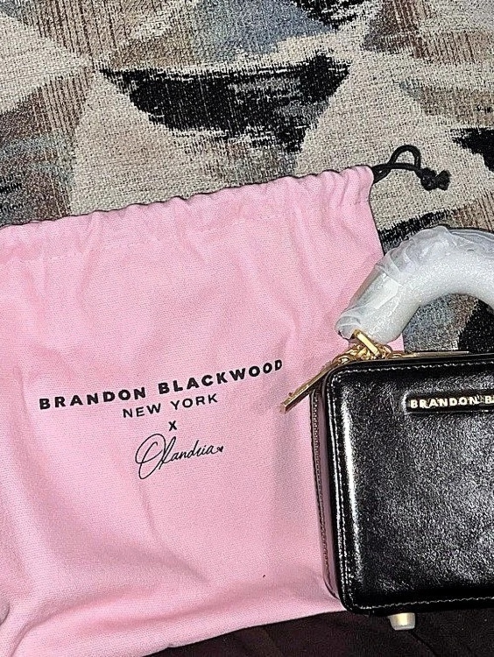 Brandon Blackwood Elisa Black & Pink Mini Bag